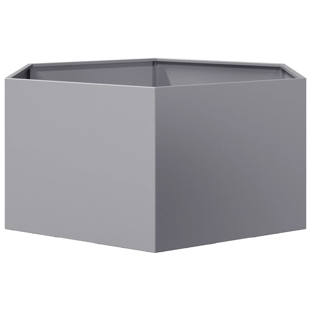 Fioriera da Giardino Esagono 104x90x45 cm in Acciaio Zincato