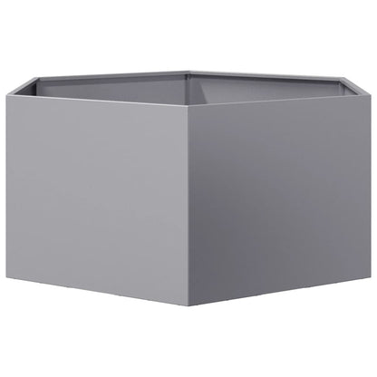 Fioriera da Giardino Esagono 104x90x45 cm in Acciaio Zincato
