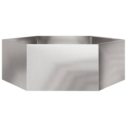 Fioriera da Giardino Esagono 138x120x45 cm in Acciaio Inox