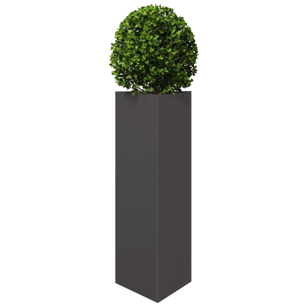 Fioriere da Giardino 2 pz Nere Triangolari 30x26x75 cm Acciaio