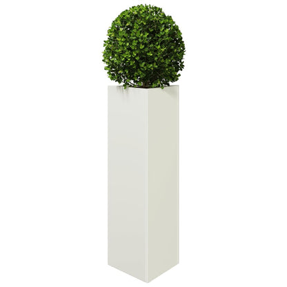 Fioriere 2 pz Bianche Triangolari 30x26x75 cm in Acciaio