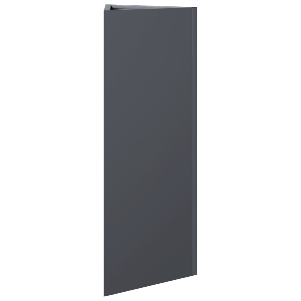 Fioriera da Giardino Antracite Triangolare 30x26x75 cm Acciaio