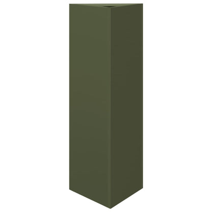 Fioriera da Giardino Verde Oliva Triangolare 30x26x75cm Acciaio