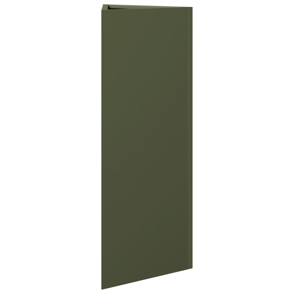 Fioriera da Giardino Verde Oliva Triangolare 30x26x75cm Acciaio