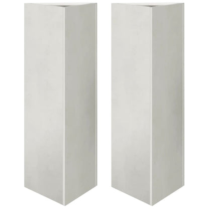 Fioriere da Giardino 2 pz Triangolari 35x35x75 cm Acciaio Inox