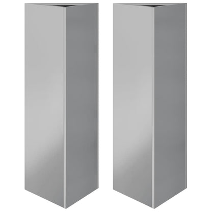Fioriere 2 pz Triangolari 30x26x75 cm in Acciaio Zincato