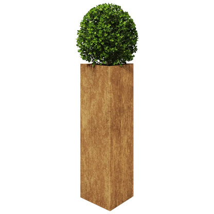 Fioriera da Giardino Triangolare 30x26x75 cm in Acciaio Corten