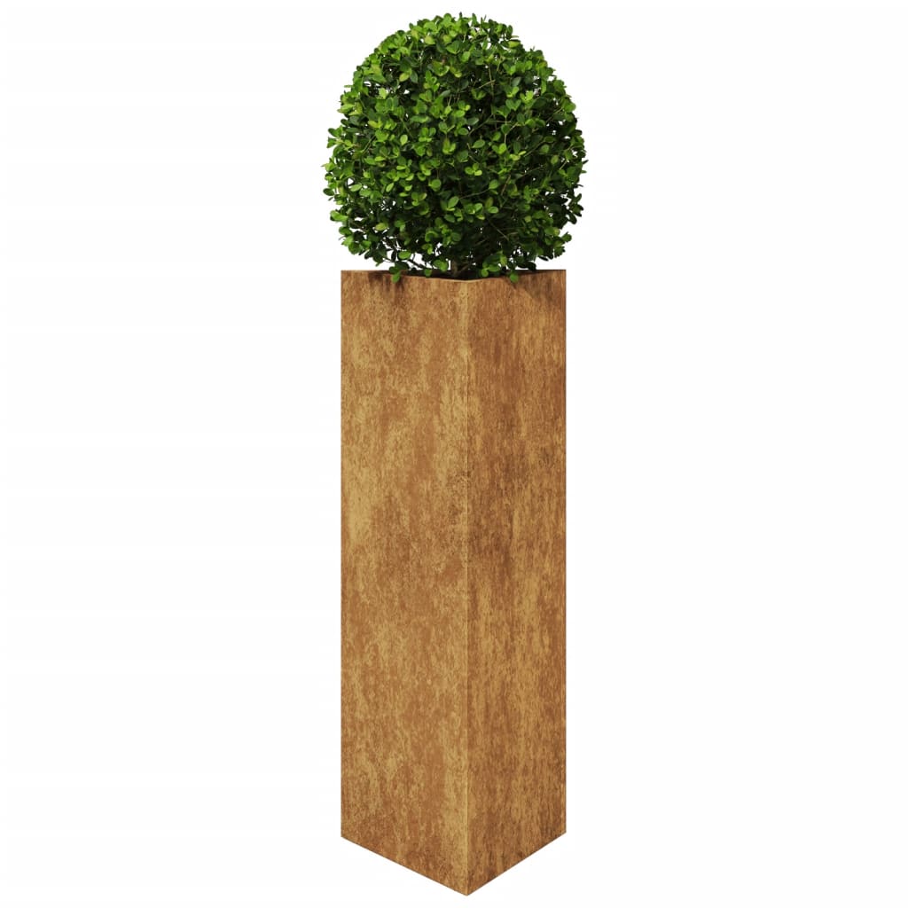 Fioriere da Giardino 2 pz Triangolari 30x26x75cm Acciaio Corten