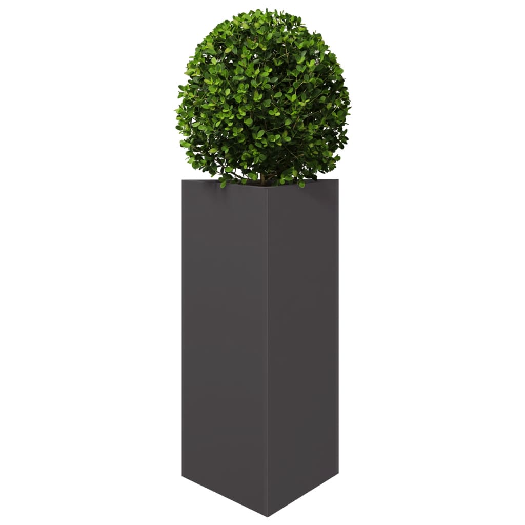 Fioriera da Giardino Nera Triangolare 40x34,5x70 cm in Acciaio