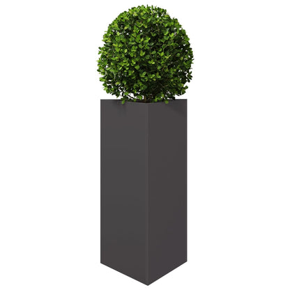 Fioriere da Giardino 2 pz Nere Triangolari 40x34,5x70cm Acciaio