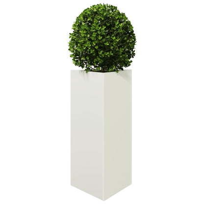 Fioriere 2 pz Bianche Triangolari 40x34,5x70 cm in Acciaio