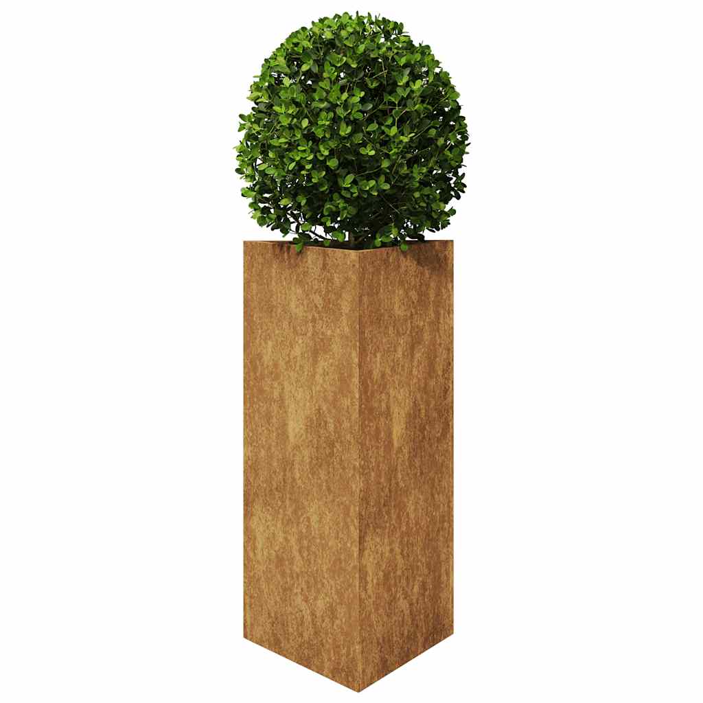 Fioriera da Giardino Triangolare 40x40x75 cm in Acciaio Corten