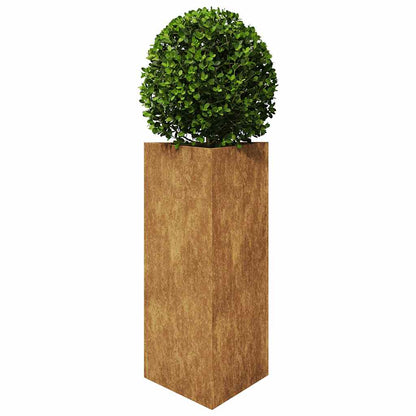 Fioriera da Giardino Triangolare 40x40x75 cm in Acciaio Corten