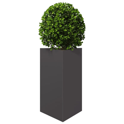 Fioriera da Giardino Nera Triangolare 50x43x75 cm in Acciaio