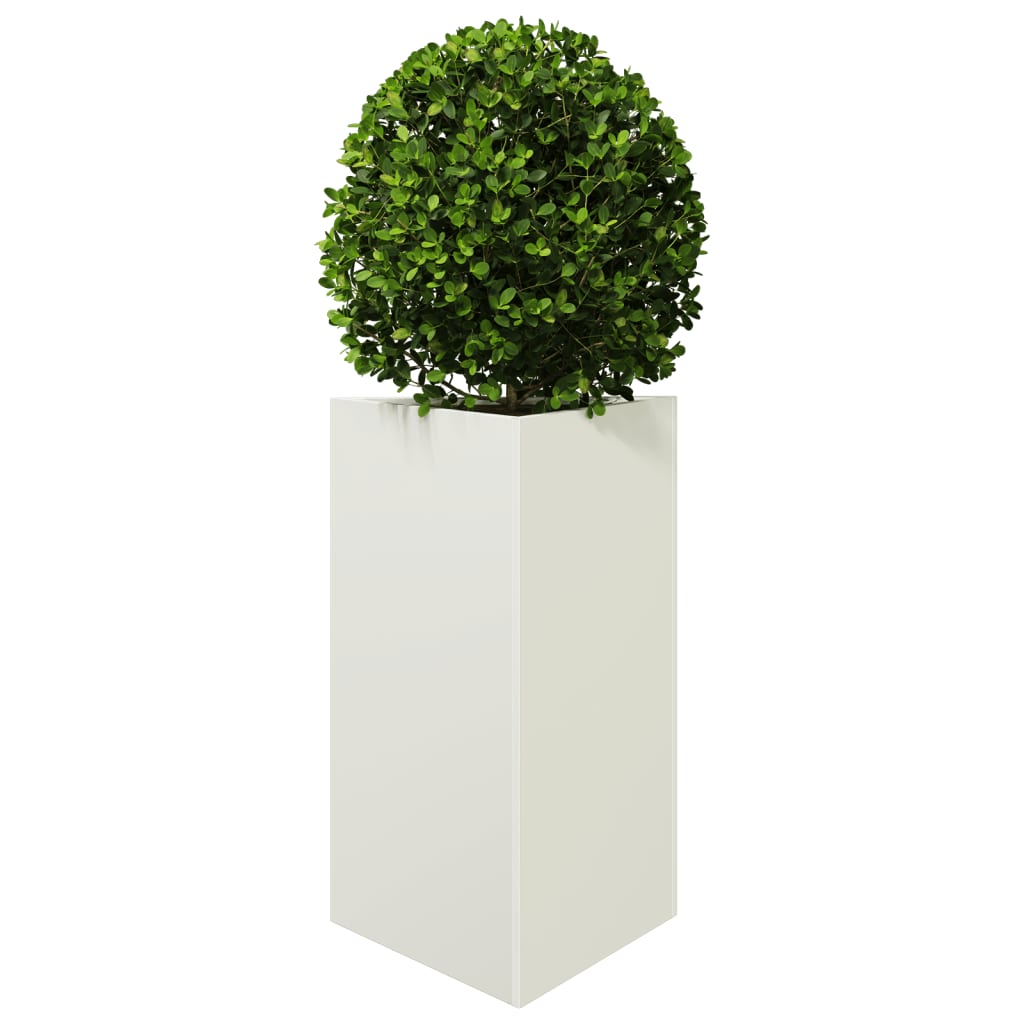 Fioriere 2 pz Bianche Triangolari 50x43x75 cm in Acciaio