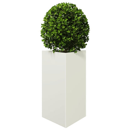 Fioriere 2 pz Bianche Triangolari 50x43x75 cm in Acciaio