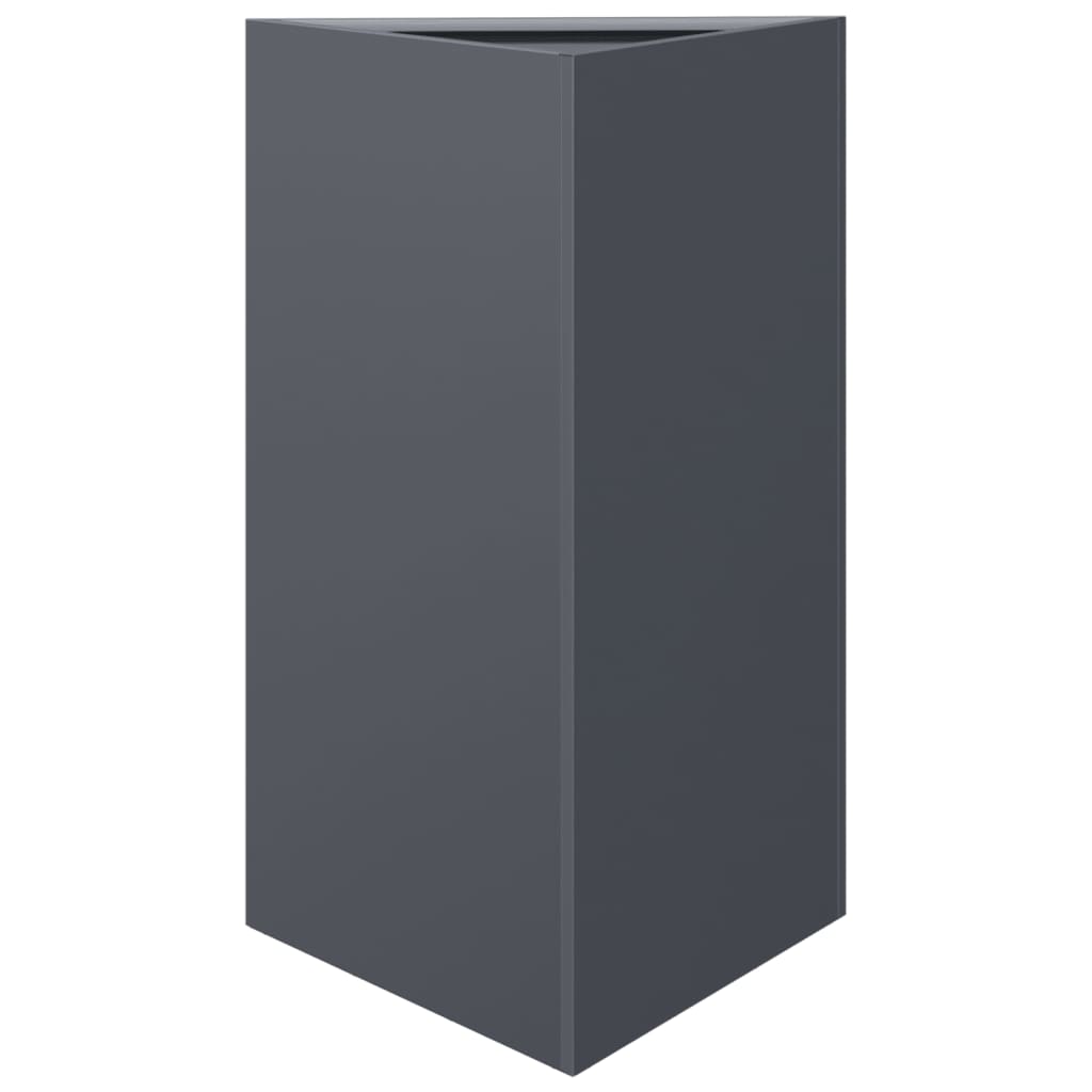 Fioriera da Giardino Antracite Triangolare 50x43x75 cm Acciaio