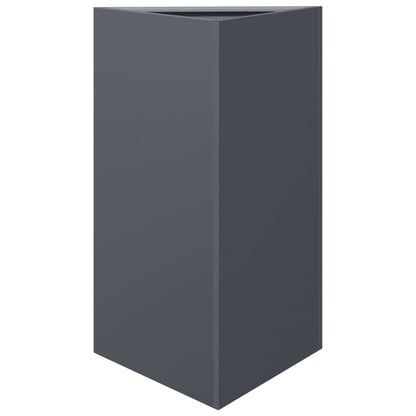 Fioriera da Giardino Antracite Triangolare 50x43x75 cm Acciaio
