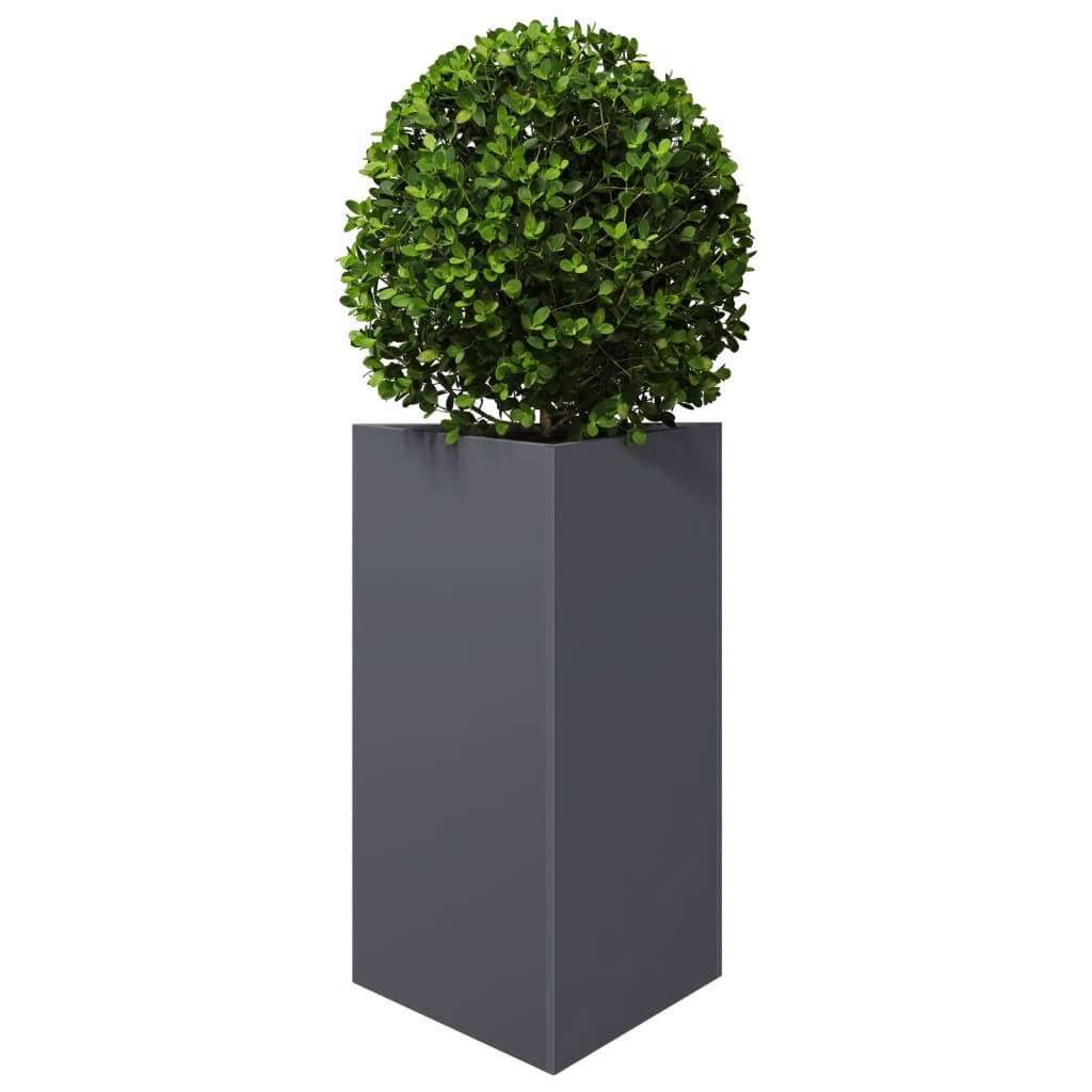 Fioriera da Giardino Antracite Triangolare 50x43x75 cm Acciaio