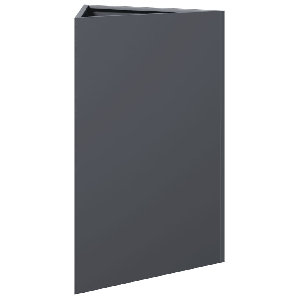 Fioriera da Giardino Antracite Triangolare 50x43x75 cm Acciaio