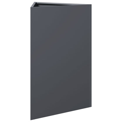 Fioriera da Giardino Antracite Triangolare 50x43x75 cm Acciaio
