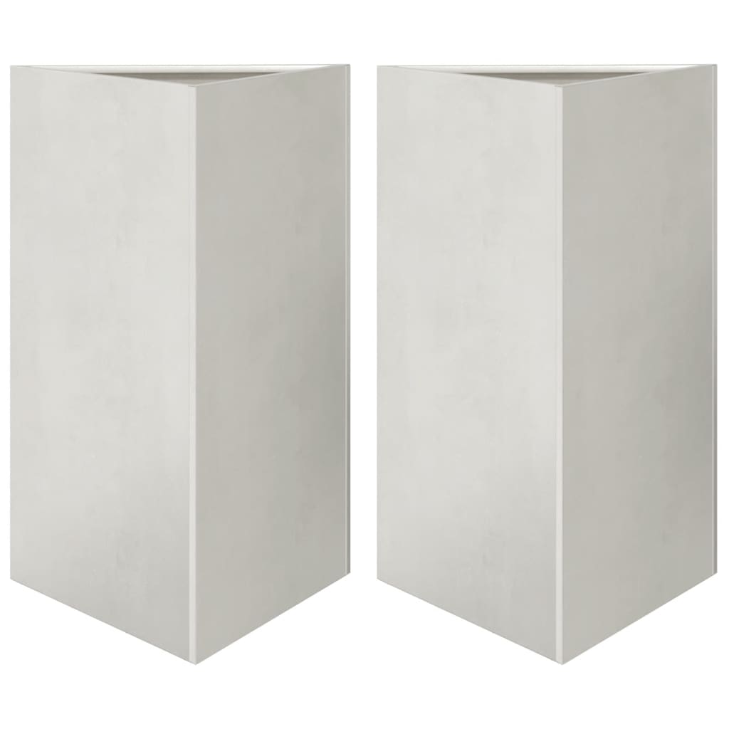 Fioriere da Giardino 2 pz Triangolari 50x43x75 cm Acciaio Inox