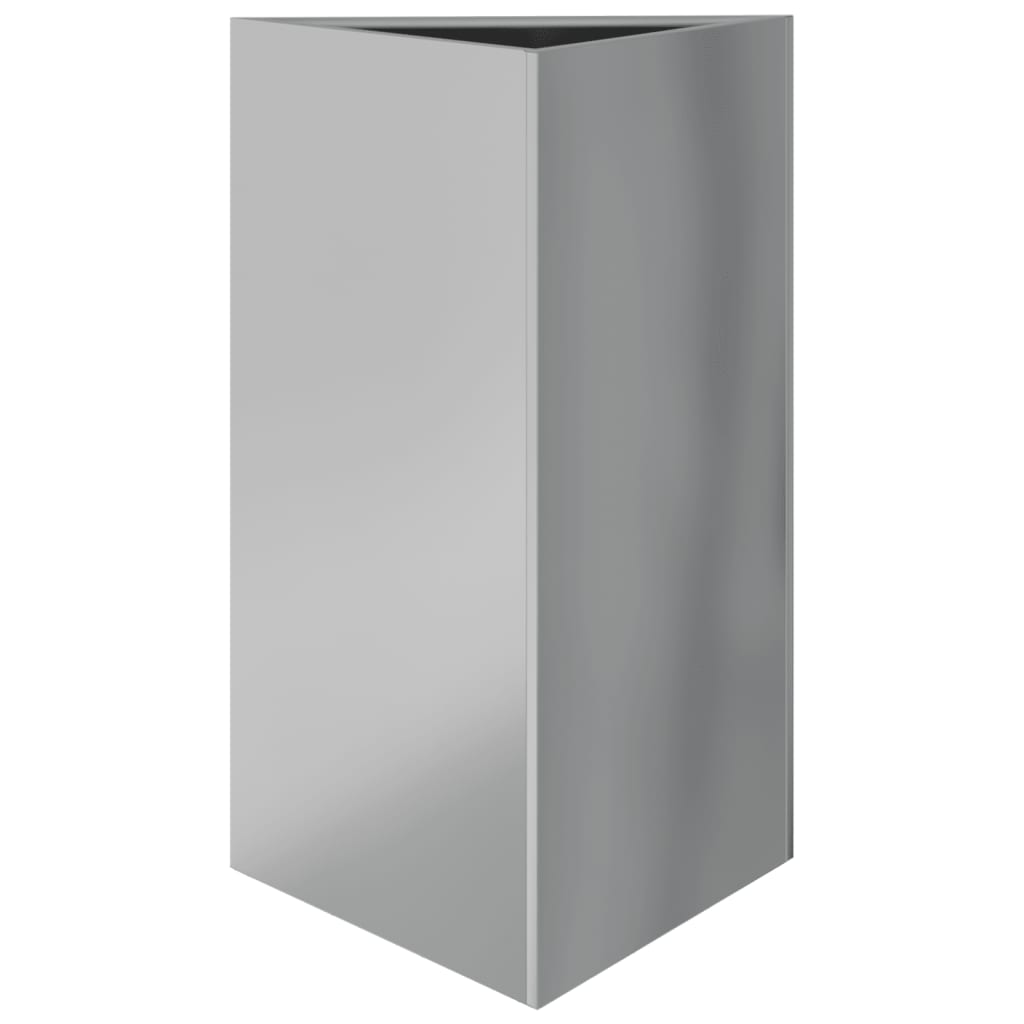 Fioriera da Giardino Triangolare 50x43x75 cm Acciaio Zincato