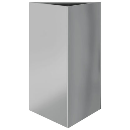 Fioriera da Giardino Triangolare 50x43x75 cm Acciaio Zincato