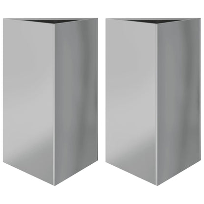 Fioriere 2 pz Triangolari 50x43x75 cm in Acciaio Zincato