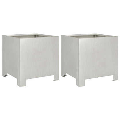 Fioriere da Giardino 2 pz 30x30x30 cm in Acciaio Inossidabile