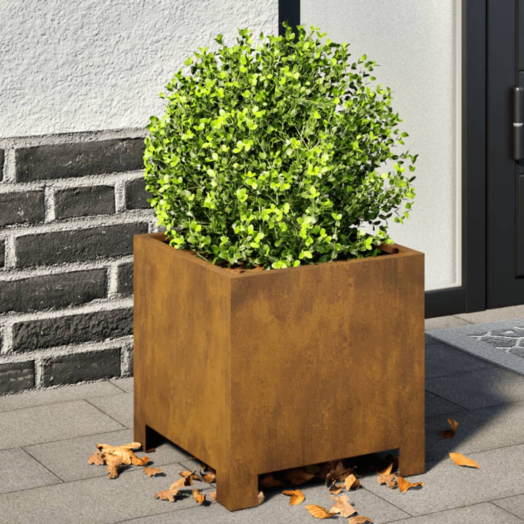Fioriera da Giardino 30x30x30 cm in Acciaio Corten