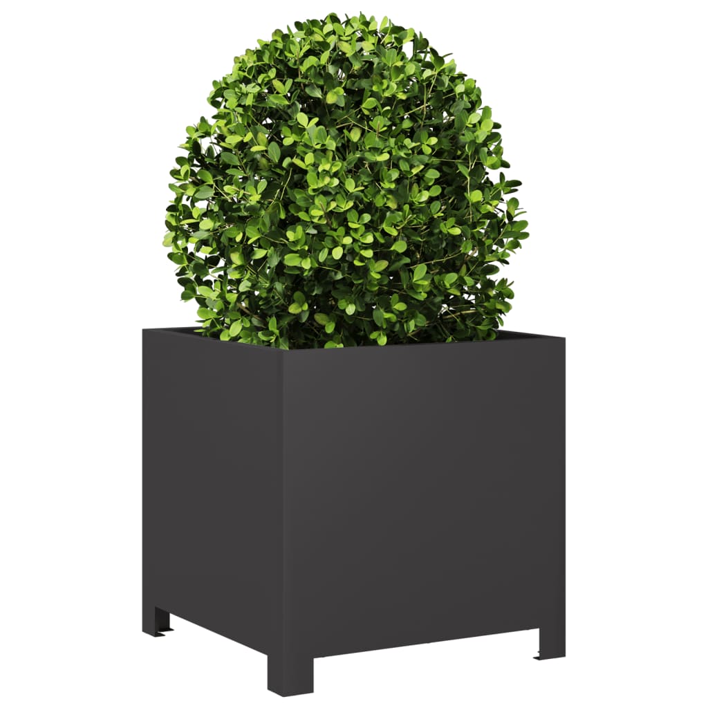 Fioriere da Giardino 2 pz Nere 40x40x40 cm in Acciaio