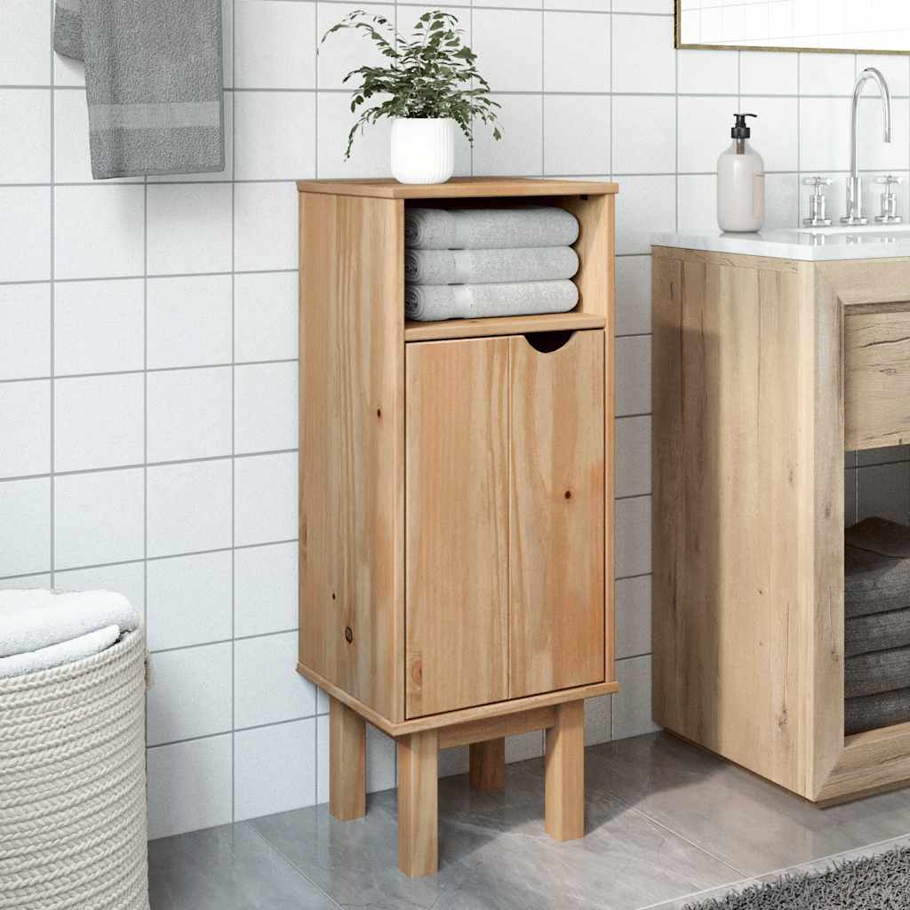 Mobile da Bagno OTTA 35x30x90 cm in Legno Massello di Pino