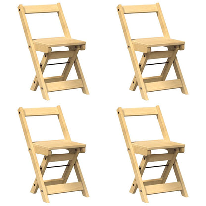 Sedie da Pranzo Pieghevoli 4 pz Corona Cera in Legno di Pino