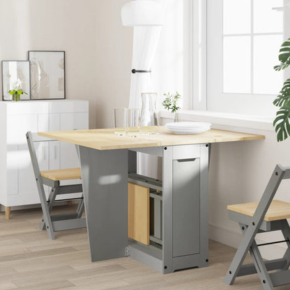 Tavolo da Pranzo Corona Grigio in Legno Massello di Pino
