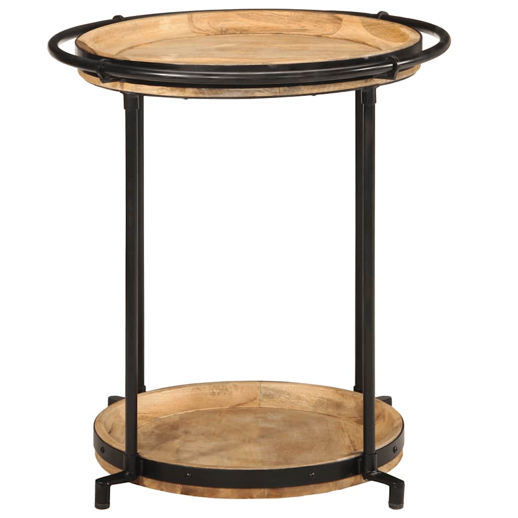 Tavolino da Salotto Ã˜55x60 cm in Legno Massello di Mango