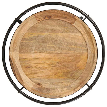 Tavolino da Salotto Ã˜55x60 cm in Legno Massello di Mango