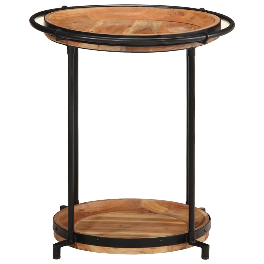 Tavolino Ã˜55x60 cm in Legno Massello di Acacia
