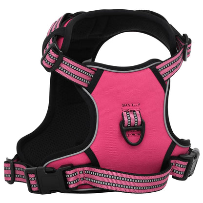 Pettorina per Cani con Strisce Riflettenti Regolabile Rosa S