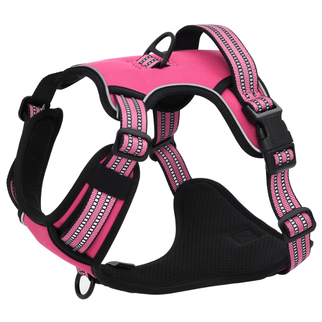 Pettorina per Cani con Strisce Riflettenti Regolabile Rosa S