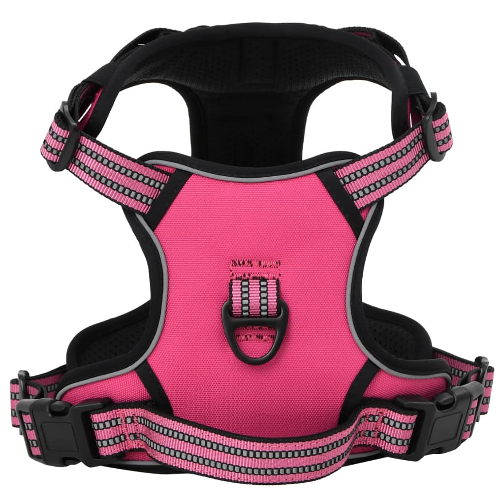 Pettorina per Cani con Strisce Riflettenti Regolabile Rosa M