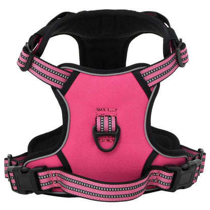 Pettorina per Cani con Strisce Riflettenti Regolabile Rosa M