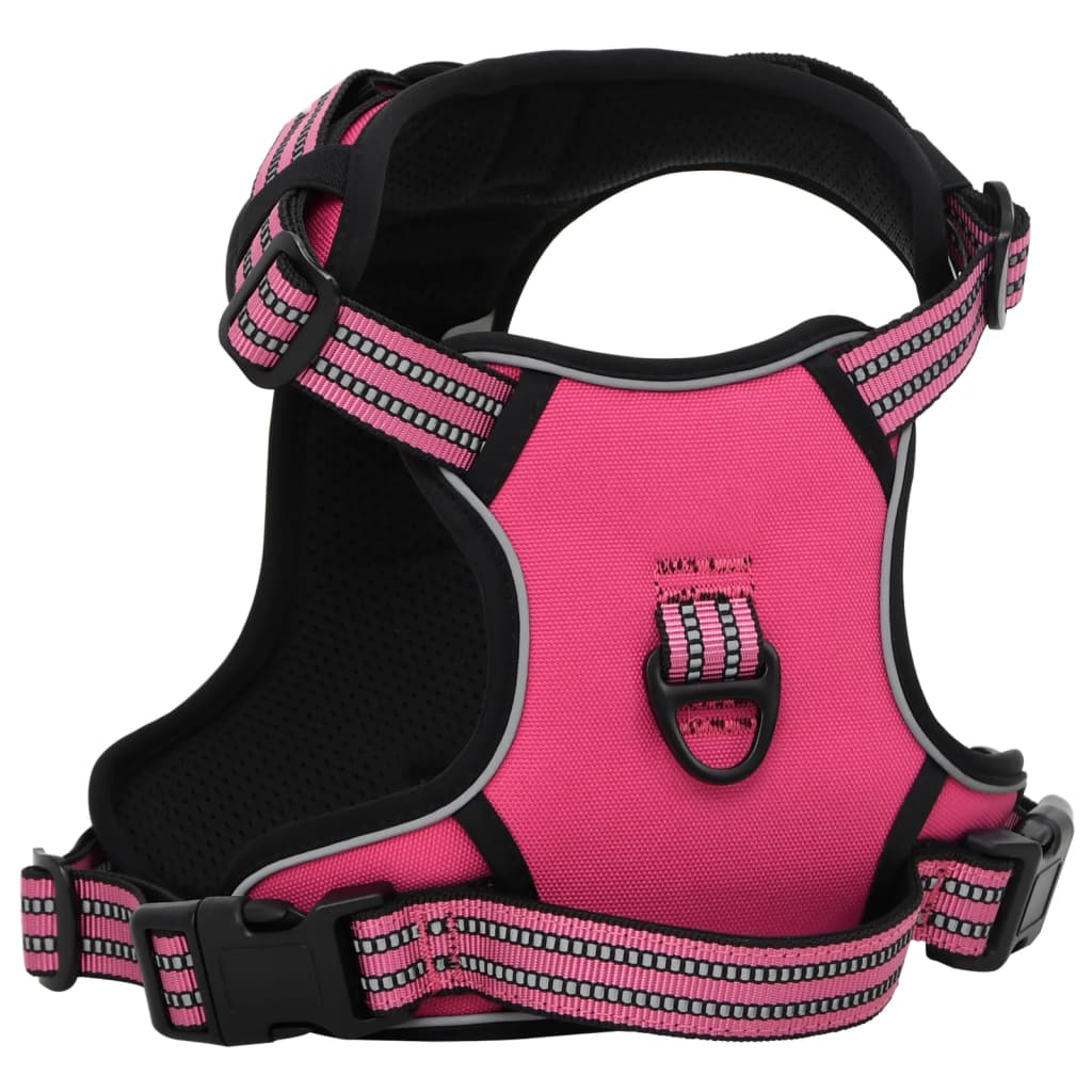 Pettorina per Cani con Strisce Riflettenti Regolabile Rosa M