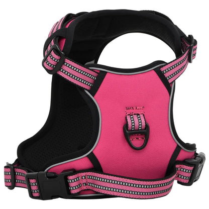Pettorina per Cani con Strisce Riflettenti Regolabile Rosa M