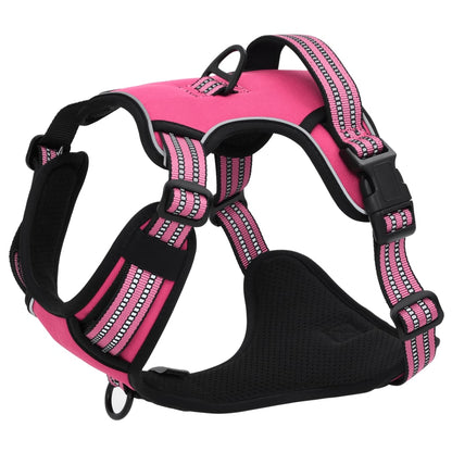 Pettorina per Cani con Strisce Riflettenti Regolabile Rosa M