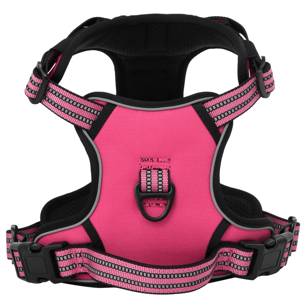 Pettorina per Cani con Strisce Riflettenti Regolabile Rosa L