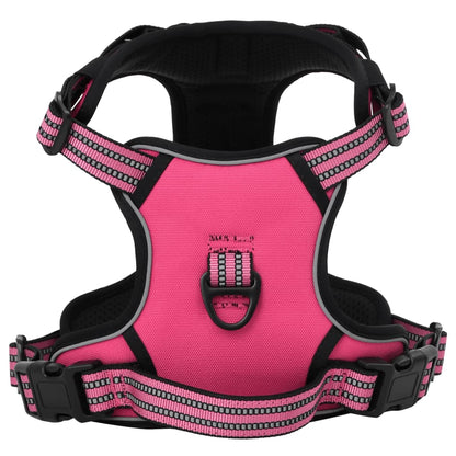 Pettorina per Cani con Strisce Riflettenti Regolabile Rosa L
