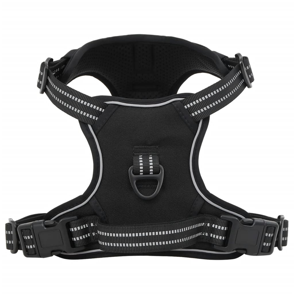 Pettorina per Cani con Strisce Riflettenti Regolabile Nera XL