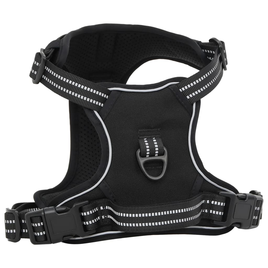 Pettorina per Cani con Strisce Riflettenti Regolabile Nera XL