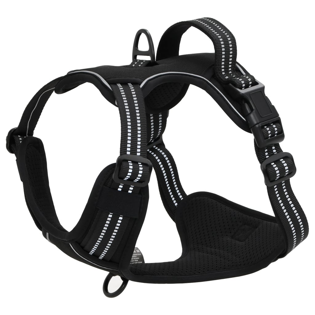 Pettorina per Cani con Strisce Riflettenti Regolabile Nera XL